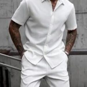 Men’s all white two piece